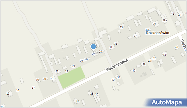 Rozkoszówka, Rozkoszówka, 27, mapa Rozkoszówka