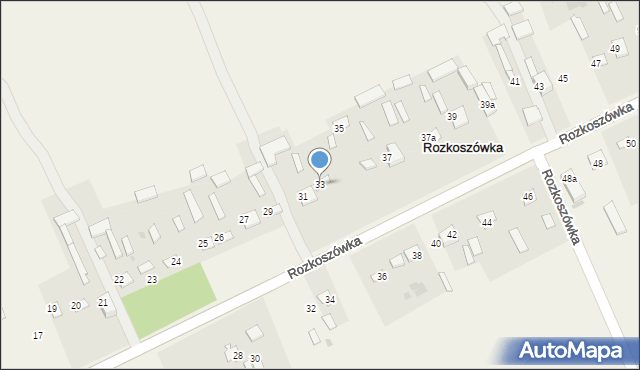 Rozkoszówka, Rozkoszówka, 33, mapa Rozkoszówka