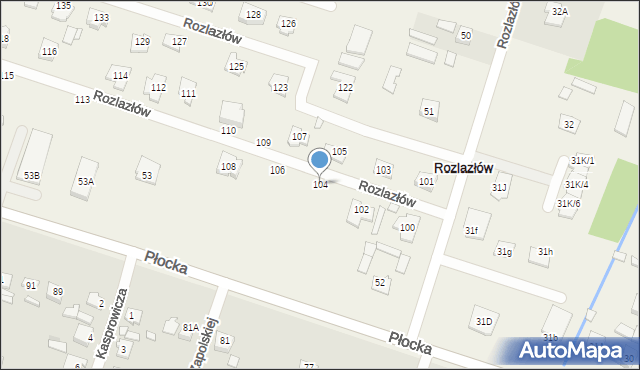 Rozlazłów, Rozlazłów, 104, mapa Rozlazłów