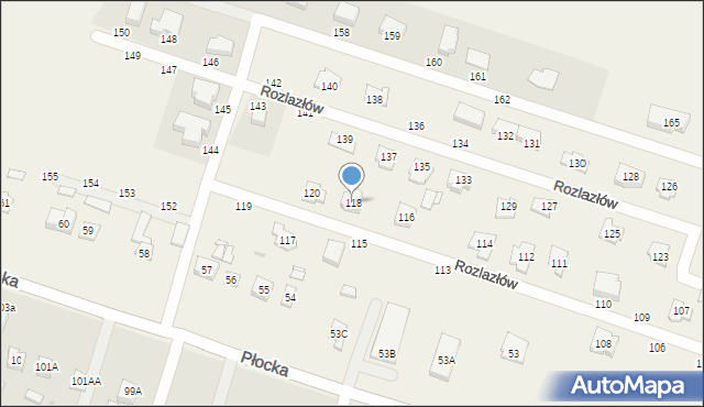 Rozlazłów, Rozlazłów, 118, mapa Rozlazłów