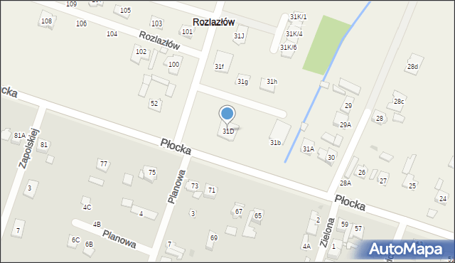 Rozlazłów, Rozlazłów, 31D, mapa Rozlazłów