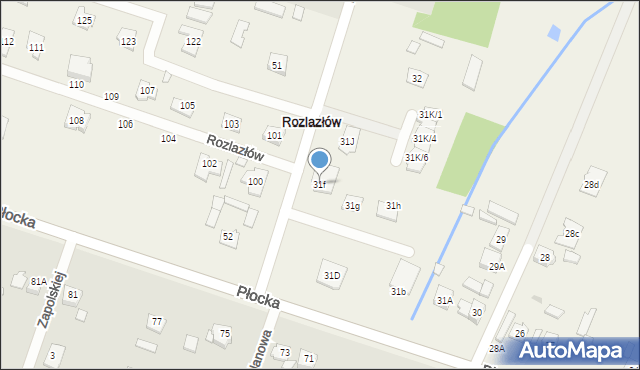 Rozlazłów, Rozlazłów, 31f, mapa Rozlazłów