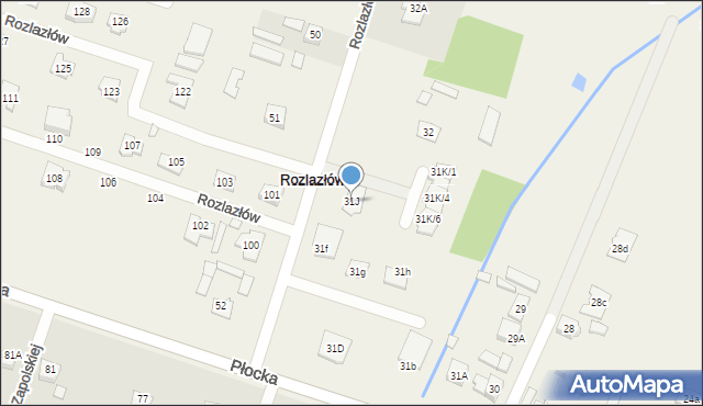 Rozlazłów, Rozlazłów, 31J, mapa Rozlazłów