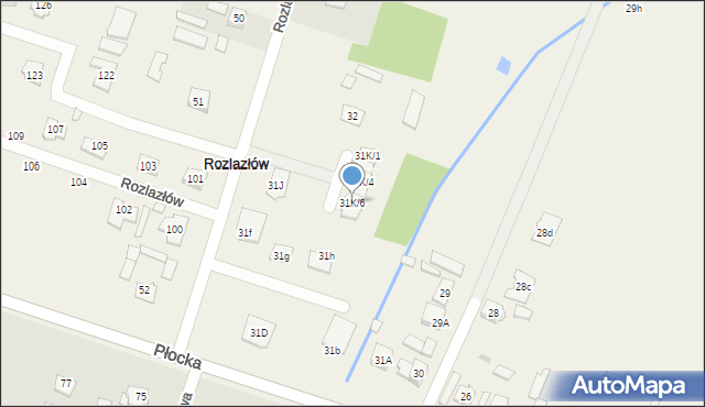 Rozlazłów, Rozlazłów, 31K/6, mapa Rozlazłów