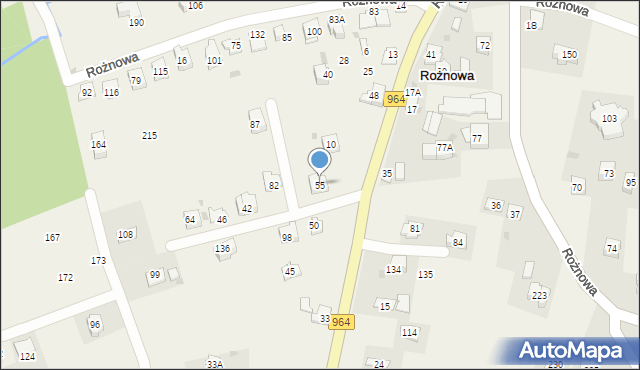 Rożnowa, Rożnowa, 55, mapa Rożnowa