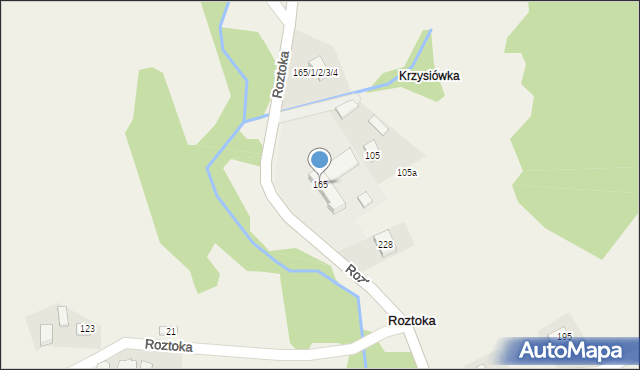 Roztoka, Roztoka, 165, mapa Roztoka