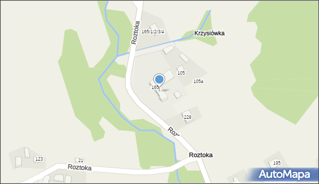 Roztoka, Roztoka, 165a, mapa Roztoka