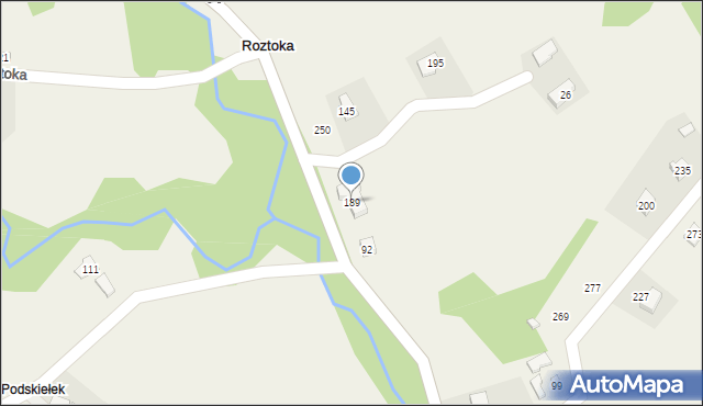 Roztoka, Roztoka, 189, mapa Roztoka