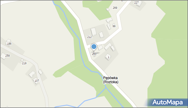 Roztoka, Roztoka, 263, mapa Roztoka