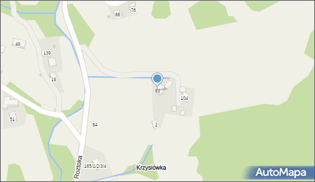 Roztoka, Roztoka, 83, mapa Roztoka