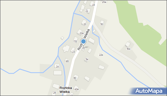 Roztoka Wielka, Roztoka Wielka, 22a, mapa Roztoka Wielka