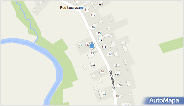 Rożubowice, Rożubowice, 13, mapa Rożubowice