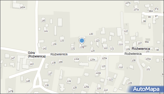 Roźwienica, Roźwienica, 131, mapa Roźwienica