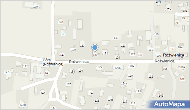 Roźwienica, Roźwienica, 132, mapa Roźwienica