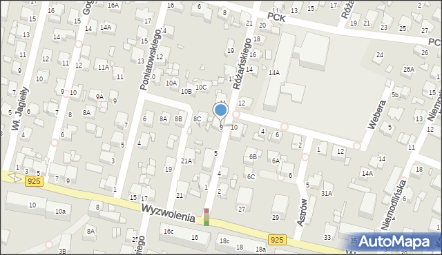 Rybnik, Różańskiego Mariana, dr., 9, mapa Rybnika