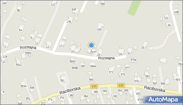 Rybnik, Rozstajna, 23, mapa Rybnika