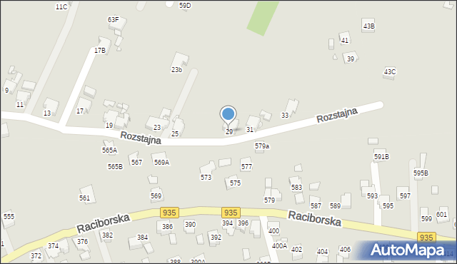 Rybnik, Rozstajna, 29, mapa Rybnika