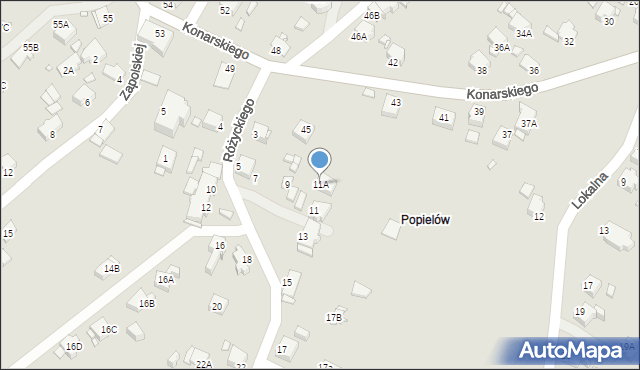 Rybnik, Różyckiego Ludomira, 11A, mapa Rybnika