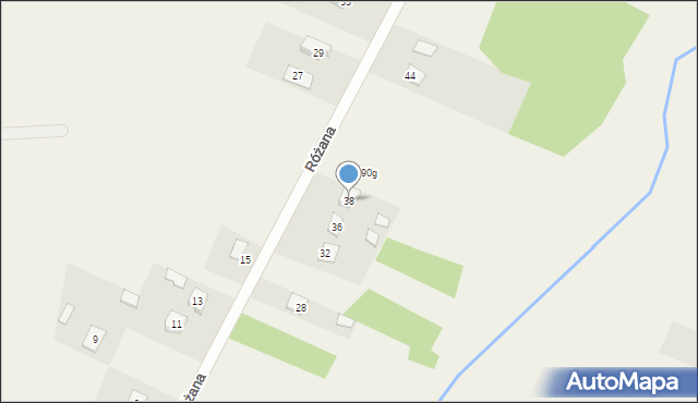 Rykoszyn, Różana, 38, mapa Rykoszyn