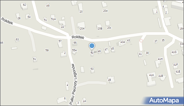 Sandomierz, Rokitek, 51, mapa Sandomierza