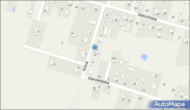 Sękocin Stary, Rolna, 11, mapa Sękocin Stary