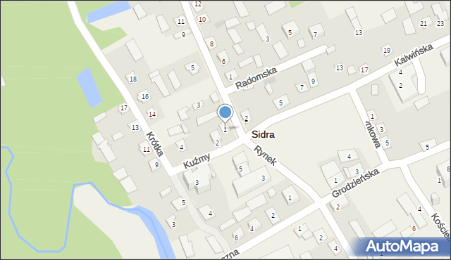 Sidra, Różanostocka, 1, mapa Sidra