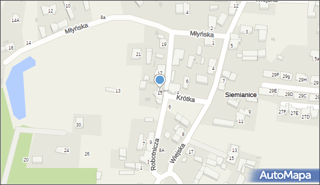 Siemianice, Robotnicza, 15, mapa Siemianice