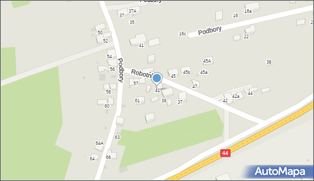 Skawina, Robotnicza, 41, mapa Skawina