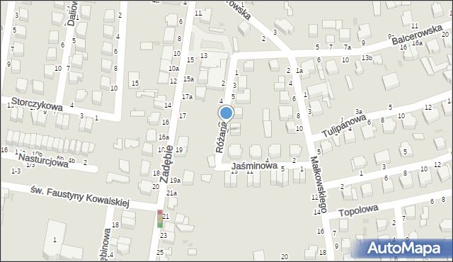 Skierniewice, Różana, 9, mapa Skierniewic