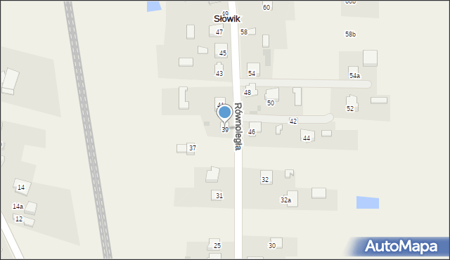 Słowik, Równoległa, 39, mapa Słowik