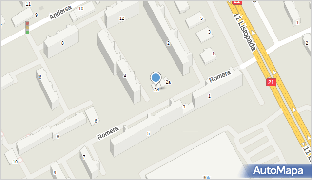 Słupsk, Romera Eugeniusza, prof., 2d, mapa Słupska