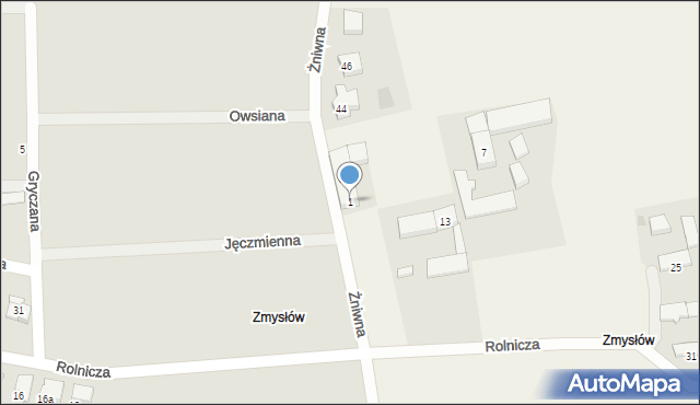 Smoszew, Rolnicza, 1, mapa Smoszew