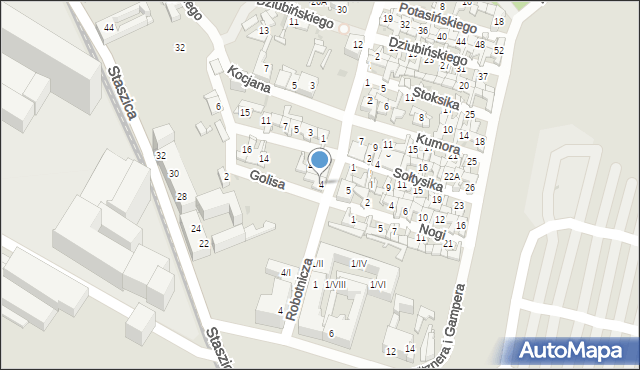 Sosnowiec, Robotnicza, 4, mapa Sosnowca