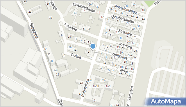 Sosnowiec, Robotnicza, 6, mapa Sosnowca