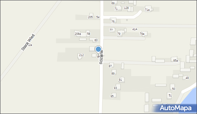 Stara Wieś, Różana, 66, mapa Stara Wieś