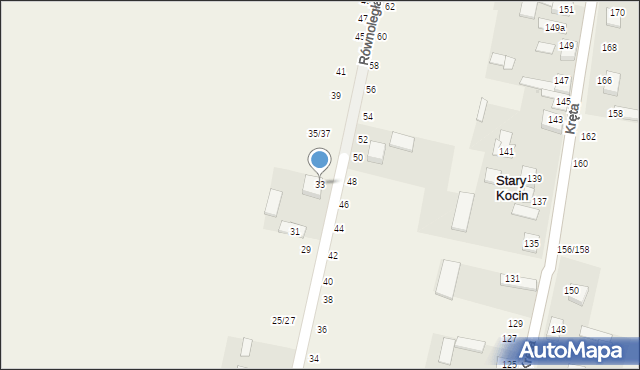 Stary Kocin, Równoległa, 33, mapa Stary Kocin