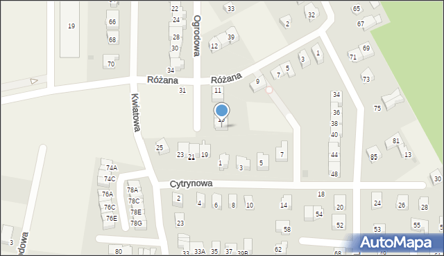 Straszyn, Różana, 17, mapa Straszyn