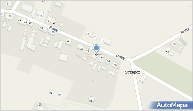 Strzepcz, Rotty Józefa, ks., 50, mapa Strzepcz