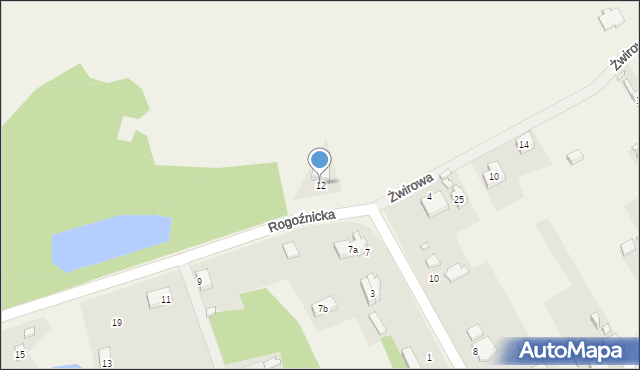 Strzyżowice, Rogoźnicka, 12, mapa Strzyżowice