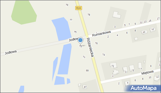 Suszno, Różaniecka, 73, mapa Suszno