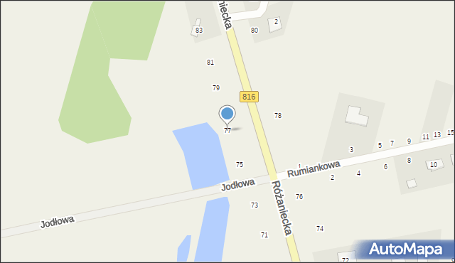 Suszno, Różaniecka, 77, mapa Suszno