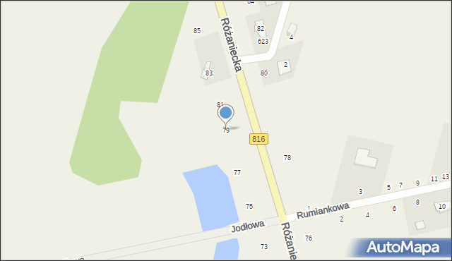 Suszno, Różaniecka, 79, mapa Suszno