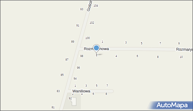 Suszno, Rozmarynowa, 2, mapa Suszno