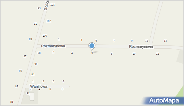 Suszno, Rozmarynowa, 6, mapa Suszno