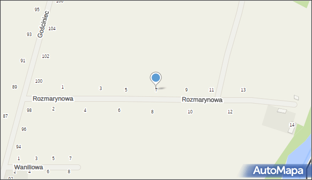Suszno, Rozmarynowa, 7, mapa Suszno