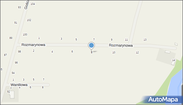 Suszno, Rozmarynowa, 8, mapa Suszno