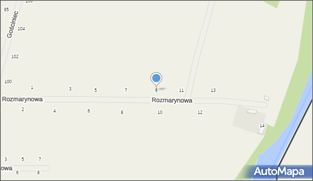 Suszno, Rozmarynowa, 9, mapa Suszno