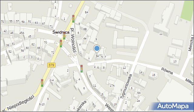 Świdnica, Równa, 3A, mapa Świdnicy