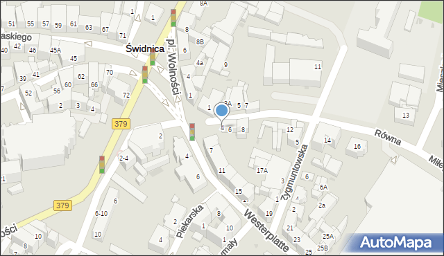 Świdnica, Równa, 4, mapa Świdnicy