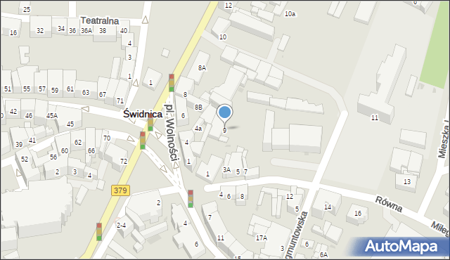 Świdnica, Równa, 9, mapa Świdnicy